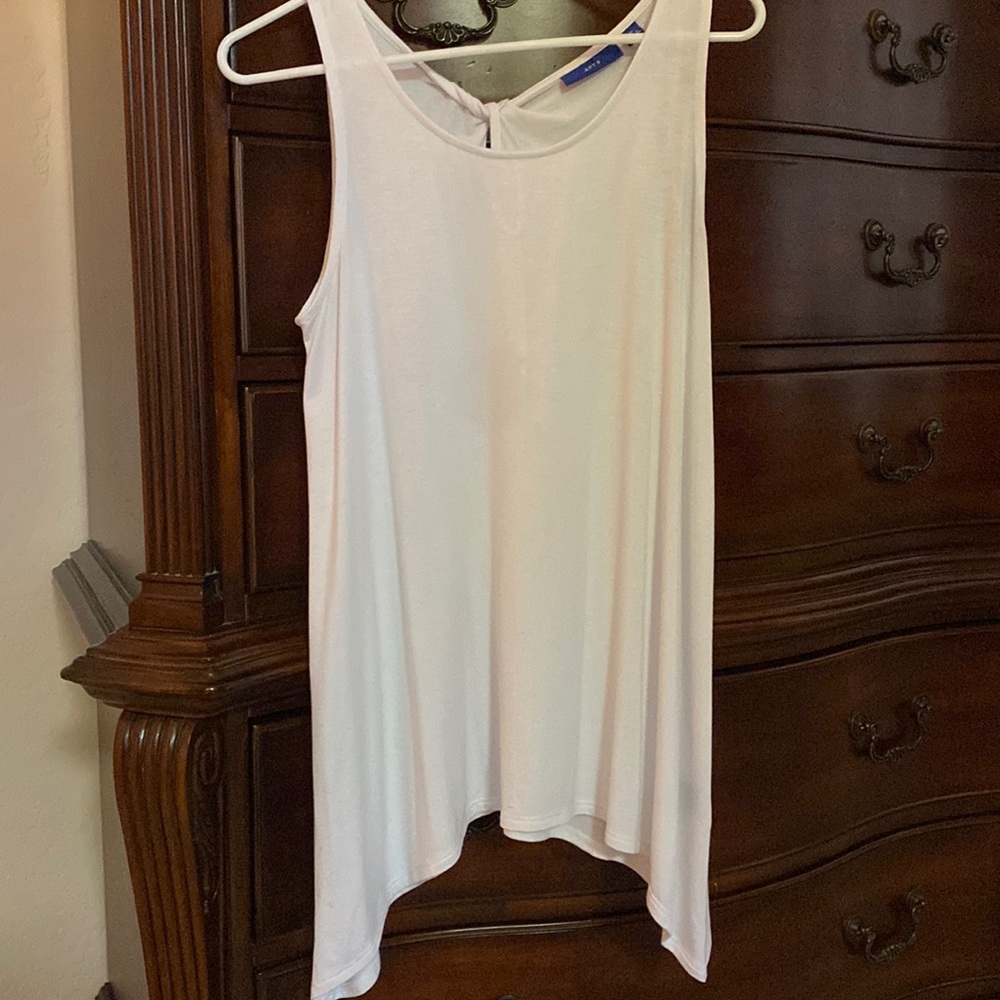 White sleeveless top